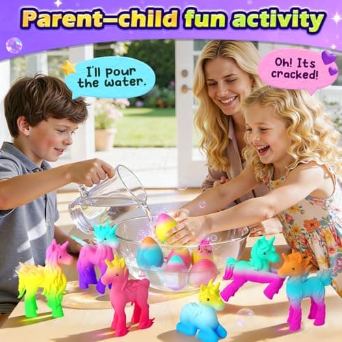 Unicorn Hatching Rainbow Eggs for Kids - 6 Pack Magic Growing Unicorn Toys for Girls Age 3-8 - Birthday Gifts, Easter Basket Stuffers & Party Favors for 3+ Year Old - Girl Gifts for Ages 3 4 5 6 7 8 - Thumbnail 4