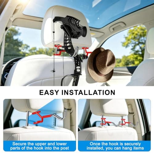 Cityeagle Bow Hanger for Truck, Bow Buddy Bow Hanger for Truck, Bow Rack for Truck Compatible with sedans, SUVs, Jeeps Truck Accessories, 2-Pack Bow Hooks Composite Bow Frame - Thumbnail 6