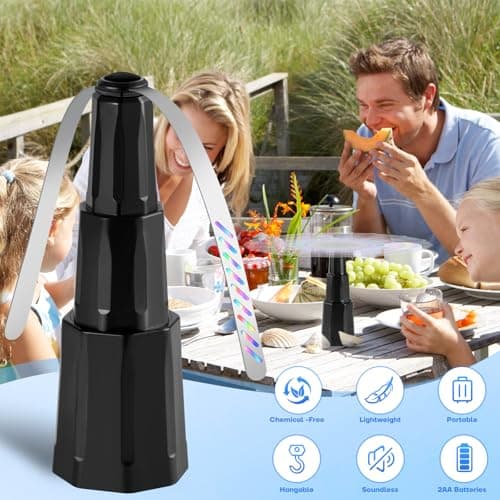 hyxjzh Fly Fans for Tables, Bug Fans with Holographic Blades, Battery Operated Fly Repellent Fan, Keep Flies Away from Picnic, BBQ, Restaurant, Party, Indoor and Outdoor, 4 Pack - Thumbnail 2