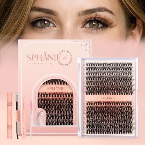 SPHANIE Brown & Black Lash Extension Kit Eyelash Clusters, 280 pcs 9-16mm DIY Lash Clusters with Lash Bond & Seal, Tweezers, D Curl Lashes Clusters Kit for Beginners - Image 1