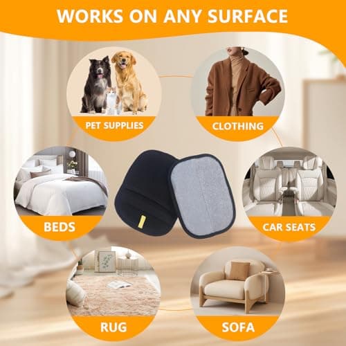 2 Pack Electrostatic Pet Hair Removal Gloves - Upgraded Reusable & Washable Pet Hair Remover Gloves for Cats & Dogs, Thickened Magic Brush Tool for Couch, Carpet, Furniture, Clothing & Car Seat - Thumbnail 6