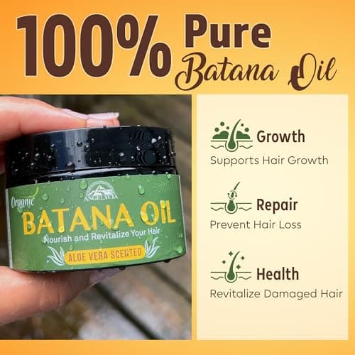 ANGELYCIA Raw Batana Oil for Hair Growth & Scalp Stimulator – 100% Pure Hair Oil from Honduras – Dr. Sebi Organic Paste – Natural Hair Growth Products for Thicker Edges, Breakage & Split Ends - Thumbnail 3