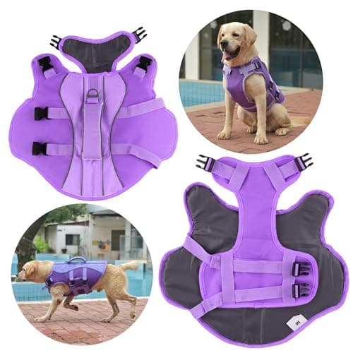 PETDSH Dog Life Jacket Medium, High Flotation Dog Life Vest for Swimming Boating, Reflective Puppy Lifejacket with Superior Buoyancy and Rescue Handle, Adjustable Safety Dogs Floating Vests - Thumbnail 5
