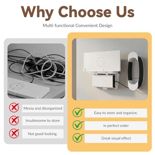 HGX for Starlink Gen 3 Router with Power Supply Mounting Kit & Cable Caddy, 3 in 1, Wall Holder for Starlink Standard V3 Mesh Router and Power Supply (White) - Thumbnail 5