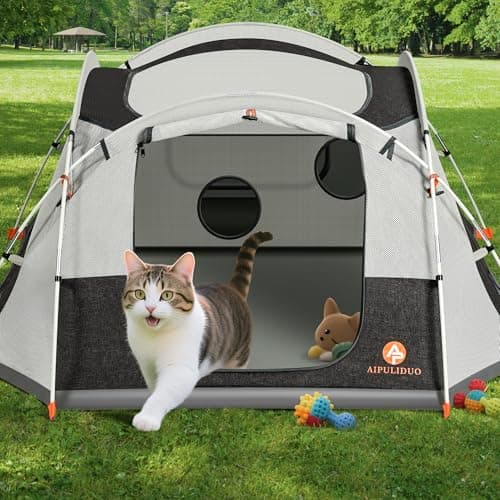 AIPULIDUO Portable Cat Tent, Removable Pet Playpen for Indoor and Outdoor Use of Puppy and Kitten Play Enclosure Houses - Thumbnail 6