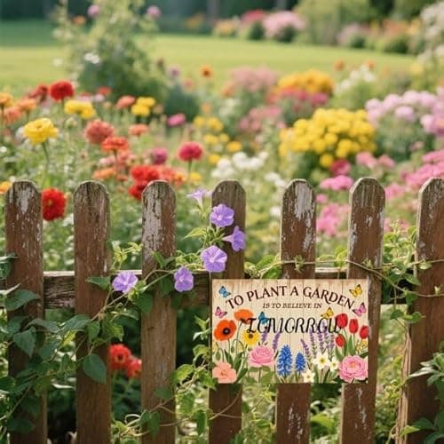Carastora Vintage Garden Tin Sign – Inspirational Gardening Quote Wall Decor for Greenhouse, Yard, or Home, Rustic Metal Sign for Plant Lovers, 8x12 Inch - Thumbnail 4
