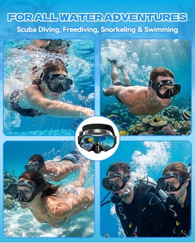Aegend Diving Mask for Adult Youth, Anti-Fog Anti-UV Wide View Snorkel Mask for Scuba Diving Swimming Snorkeling - Thumbnail 6