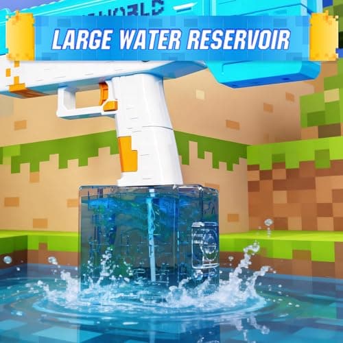 Electric Water Gun for Adults Kids, Automatic Squirt Gun Water Blaster Soaker with LED Flashing Lights, Perfect Summer Outdoor Pool Beach Party Toys for Boys Girls (Blue) - Thumbnail 6