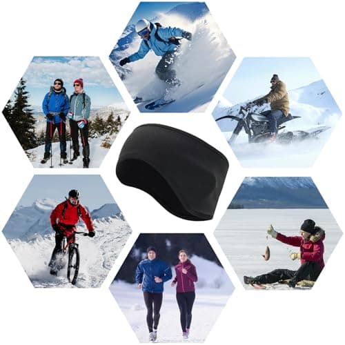 Renil Ear Warmers for Men and Women & Ear Warmers for Cold Weather Headband (Black, One Size) - Thumbnail 6