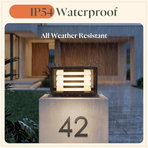 VZVI Glass Solar Post Lights Outdoor, 11.8" Large Solar Pillar Lights Outdoor Waterproof, 3000K LED Column Light Outside, Dusk to Dawn Column Lamp, Modern Pillar Light for Entrance Posts (1 Pack) - Thumbnail 3