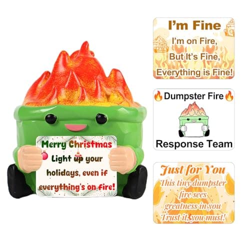 TTDOM Dumpster Fire Desk Accessories New Job Gifts for Coworker Boss Gifts for Women Social Worker Appreciation Gifts Dumpster Fire Funny Office Decor - Thumbnail 3