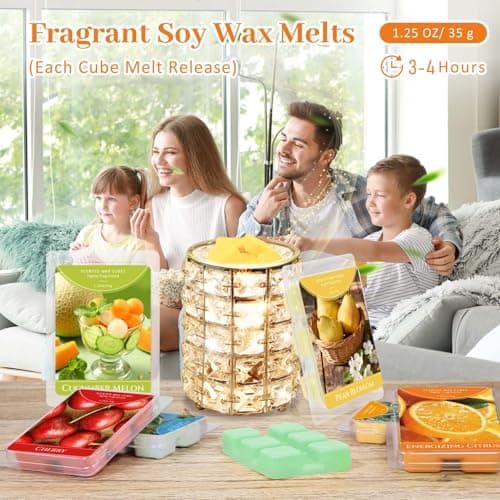 STRN Wax Melts, Soy Wax Cubes 6 Scents Cucumber Melon, Coconut Beach, Pear Blossom, Energizing Citrus, Spring and Summer Scented Long-Lasting Home Fragrance for Wax Warmers, Yoga, 1.25 OZ * 6 Packs - Thumbnail 5