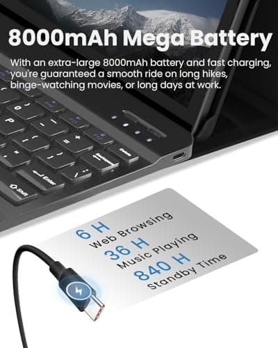 HUIHUANG 11-inch Android 16 Tablet, 32GB RAM + 128GB ROM (1TB Expand), T7280 Octa-Core 2.2GHz Processor, 90Hz FHD+ IPS Display, 8000mAh Battery, Gemini AI, Face ID, Dual Speakers, Fast Charging - Thumbnail 6