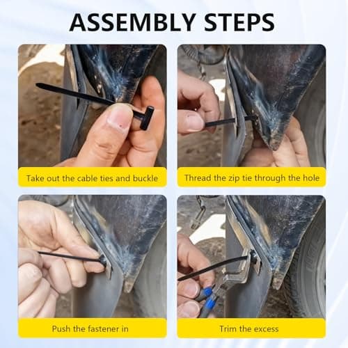 Upgrade 100PCS Nylon Universal Cable Tie Buckle with Clear Storage Box, Self-Locking Zip Tie Clips for Car Fender, Bumper, Mudguard, Auto Repair, Home, Garden, DIY Use - Thumbnail 4