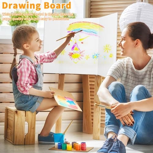 Trifold Poster Board,2 Pack 26"x 17" White Reusable Plastic Display Board, Easy-to-Clean Durable & Waterproof Perfect for School Projects, Event Displays, Business Presentations - Thumbnail 5