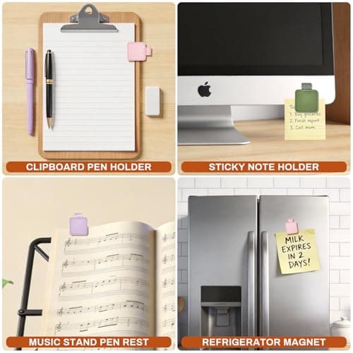 2Pcs Magnetic Leather Bookmarks with Gift Box Square-Shaped Magnetic Pen Holder Book Marks Clip Gift for Book Lover Readers Cute Bookmark for Women, Purple - Thumbnail 5