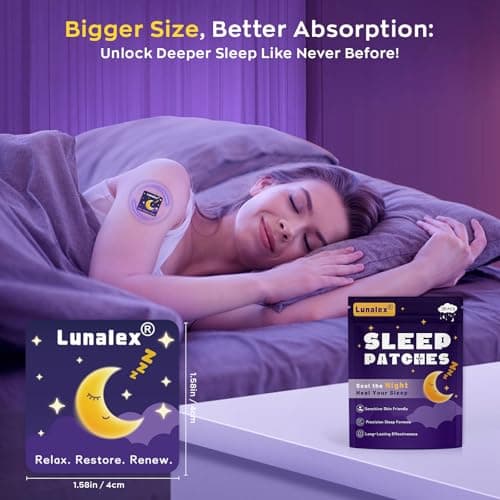 Lunalex 36ct Sleep Patches for Adults Extra Strength – All Natural Nighttime Comfort with Melatonin & Magnesium, Quick-Acting & Long-Lasting - Thumbnail 5