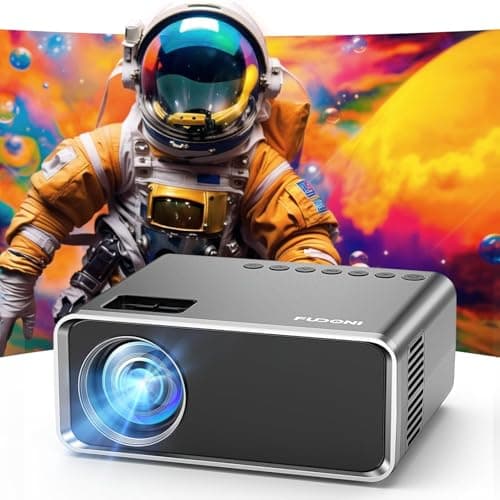 FUDONI Projector with WiFi and Bluetooth 4K Supported, Upgraded Outdoor Movie Projectors Native 1080P FHD, Video Proyector for Home Theater, Compatible w/HDMI/USB/iOS/Android/Windows/TV Stick - Image 1