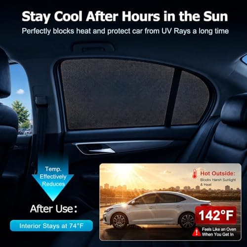 Car Window Shades for Baby (100% UV & Sun Block) Car Side Windows Covers Sun Shades for Baby in Car,Easy-Install Nano Ice-Crystal Coating-Universal Fit (Medium),2 Packs - Thumbnail 4