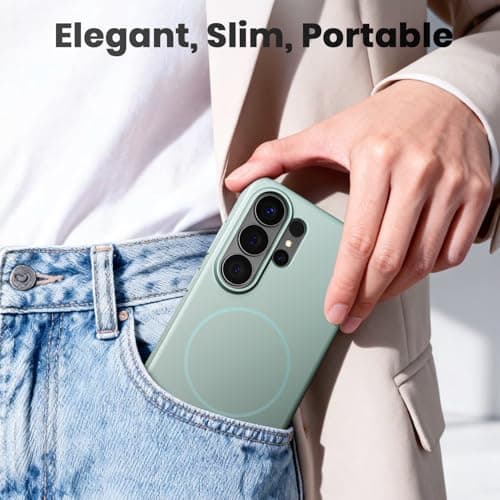 WSKEN Magnetic for Samsung Galaxy S26 Ultra Case - 100% Fit for MagSafe, Skin Friendly Grip Military Grade Shockproof Protective Cover, Slim Thin Phone Case for Galaxy S26 Ultra, Green - Thumbnail 6