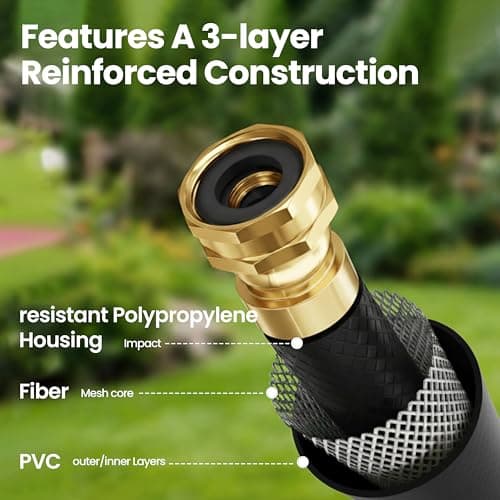 Retractable Garden Hose Reel, 1/2 in x 65 ft Wall Mounted Hose Reel Heavy Duty with 10-Function Sprayer Nozzle, Any Length Lock, Slow Return System, 180°Swivel Bracke for Large Yard Lawn Car Washing - Thumbnail 6