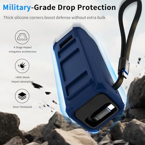 YWXTW Silicone Case for Anker Laptop Power Bank (25,000mAh/165W) - Shockproof Drop-Resistant, Built-in Cable Storage | Non-Slip Grip, Hidden Dust Plug Protective Cover for Anker Power Bank 165w - Thumbnail 2