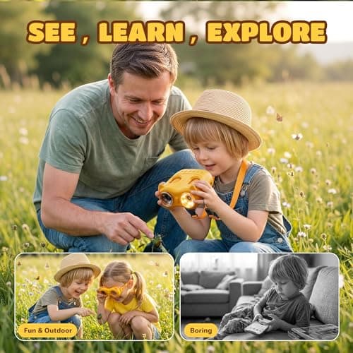1000X Digital Microscope for Kids Handheld: 2-in-1 Binoculars Portable STEM Toy - Birthday Gift for Boy Girl - Science Kits 10X Magnifying Glass Telescope for Age 3-8 8-12 USB Gadget - Thumbnail 6