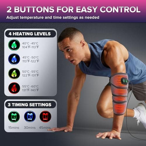Heating Pad for Arm Elbow Leg, Heating Pad Arm Wrap for Pain Relief, HSA Approved Products Only, Breathable, 4 Heat Settings, 78.5" Cord, FSA Eligible Items - Thumbnail 2
