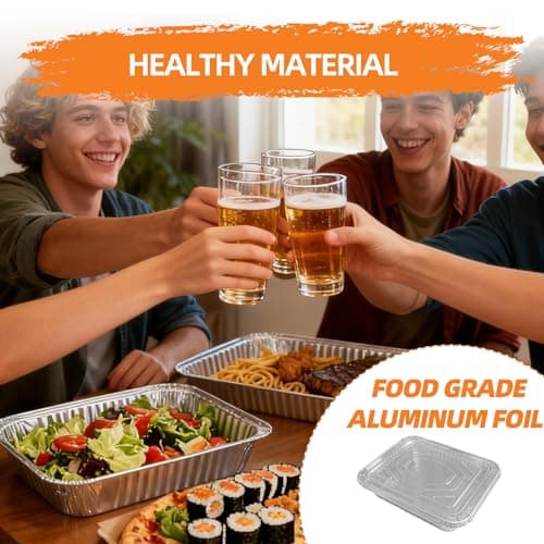 DORARA 20 Pack 9x13 Aluminum Foil Pans with Lids - Disposable Baking Pans, Food Containers, Oven Safe Steam Table Trays for Cooking, Meal Prep, Catering, Party, Storage & Transport - Silver, 2.5" Deep - Thumbnail 4