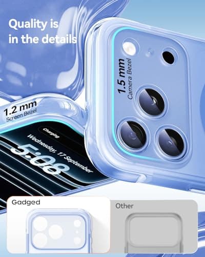 Gadged GPro Air for iPhone 17 Pro Max Case with Screen Protector, [Full Camera Protection] Fit for MagSafe, Mil-Grade Drop Tested, Shockproof Matte Cover for iPhone 17 Pro Max Phone Case 6.9'' Blue - Thumbnail 6