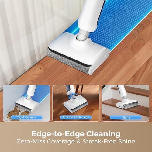 BROBIG Wet Dry Vacuum Mop - Self-Cleaning Floor Washer with 180°Lie-Flat & 0 Hair Tangle, Self-Propelled Edge Cleaning, 60Min Runtime, Designed for Pet Hair, Kids' Spills & Daily Household Cleaning - Thumbnail 3