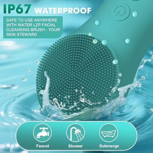 LZP Face Scrubber Facial Cleansing Brush Silicone Face Scrubber Exfoliator for Men & Women, Rechargeable Electric Facial Brushes for Cleaning and Exfoliating, Waterproof Face Scrub Brush - Thumbnail 4