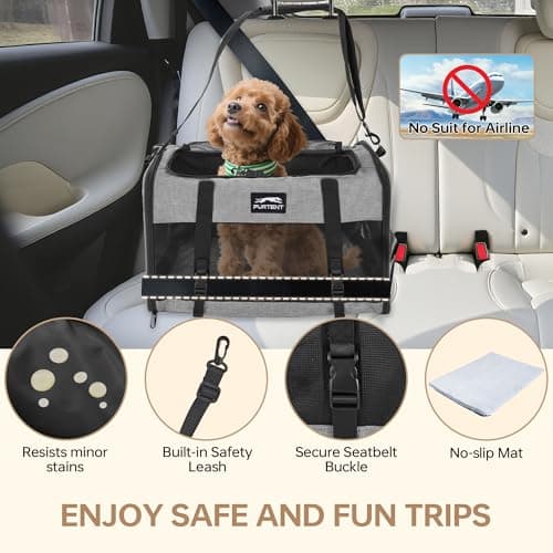 Furtent Soft Sided Two Cats Dog Carrier up to 25 lbs, Portable Mesh Pet Travel Bag for Medium Puppy Big Cats, Collapsible Puppy Crate Home Outdoor 20x13x13in, Grey - Thumbnail 2