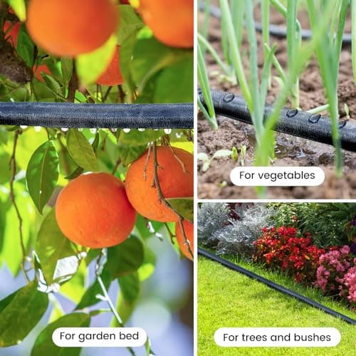 Soaker Hose - Flat Soaker Hose 100FT for Garden Beds, Water Garden Soaker Hose Linkable Consistent Drip Irrigation Hose Save 83% Water - Thumbnail 6