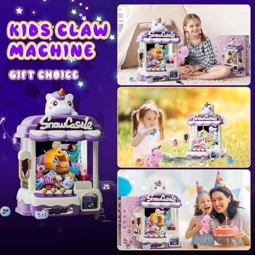 Skirfy Large Claws Machines 12'' for Kids Adults,Girls Unicorns Toys,Candy Grabber Prize Dispenser 15 Stuffeds Toys,Electronic Arcades Game Christmas Thanksgiving Birthday Gifts for Age 6-12 - Thumbnail 5