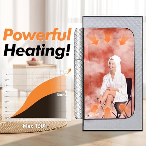 zaichare 2026 Home Steam Sauna with 4L 1500W Steamer, Full Body Sauna Box for Home, Personal Sauna Steam Sauna Tent at Home Spa, Home Saunas Room for Gym, Pilates, Garage (Silver 4L) - Thumbnail 2