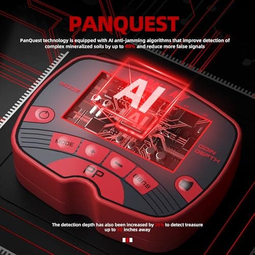 PANCKY Metal Detectors for Adults Waterproof, Professional Higher Accuracy Gold Detector with LCD Display, 5 Mode, Advanced DSP Chip 10" Coil, PK0075 - Thumbnail 4