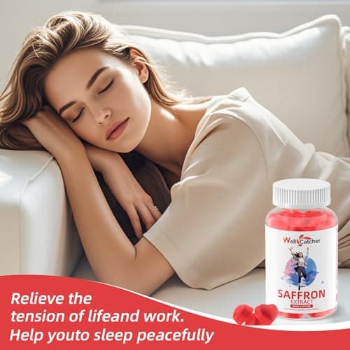 Saffron Gummies for Adults Kids - Organic Saffron Extract Supplement for Men Women Sugar Free for Mood Balance Support Better Sleep Metabolism with Vitamins Non GMO Strawberry Flavored 30 Days Supply - Thumbnail 6