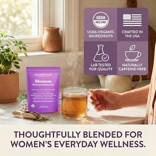 Hormone Balance for Women Tea with Red Raspberry Leaf, Chamomile, Peppermint, Nettle & Chaste Tree Berry – Organic Herbal Loose Leaf Tea for Women, Caffeine-Free, Daily Balance & Women’s Wellness Support - Thumbnail 4