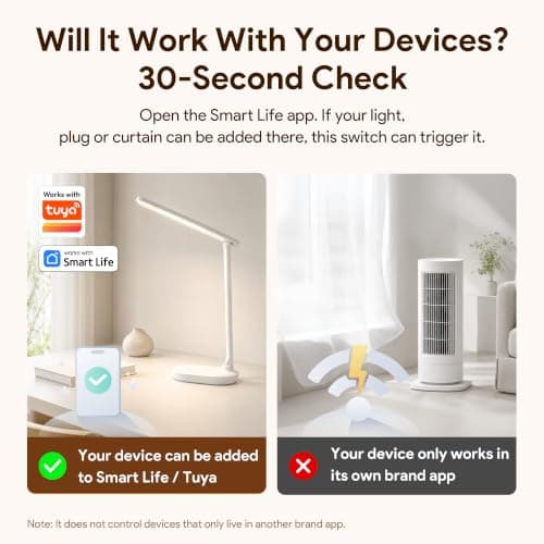 ORYZIC 2-Key Wi-Fi Smart Scene Switch, Tuya Compatible Wireless Wall Remote Light Switch, Battery Powered with Short & Long Press, No Hub Required for Lights, Curtains & Smart Home Routines - Thumbnail 4