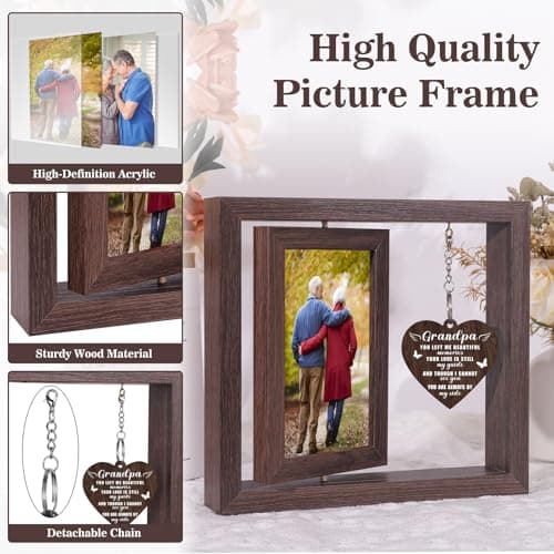 Boiveco Memorial Gifts for Loss of Grandpa, Sympathy Gift for Loss of Grandpa Memorial Picture Frame, In Memory of Grandpa Grief Remembrance Bereavement Gifts for Loss of Grandpa, Display Two 4x6 Photos - Thumbnail 5
