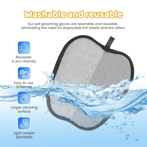 Sankell Pet Hair Removal Glove for Dogs & Cats, Newly Upgraded Reusable Electrostatic Pet Hair Remover Glove, Pet Hair Remover Mitt Tool for Couch, Furniture, Bed, Clothing, Carpet, Car Seat - Thumbnail 5