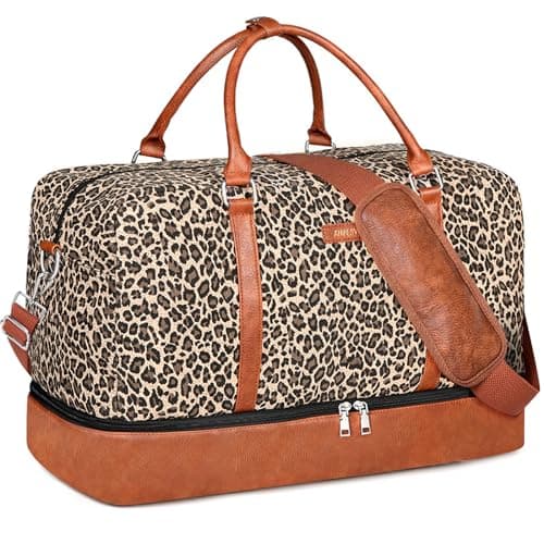IBFUN Weekender Bags for Women, 21" Weekender Travel Bag, Travel Duffle Bag with Shoe Compartment Carry on Overnight Duffel Bag for Weekend Travel Business Trip - Image 1
