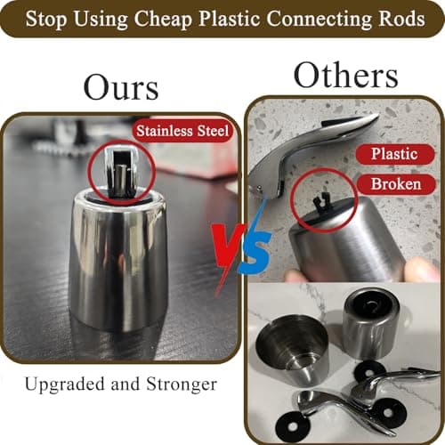 Pafusen Wine Stoppers Set of 2, Stainless Steel Wine Bottle Stopper with Silicone Seal, Reusable Wine Freshness Keep, Wine Saver Wine Bottle Sealer Stopper, Wine Accessories Gift (Polished) - Thumbnail 3