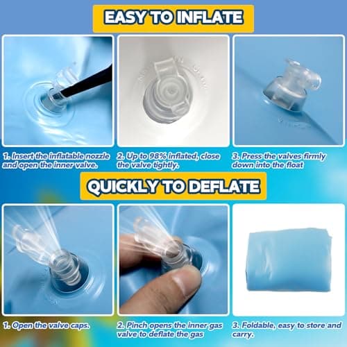 Nenrsl Pool Floats Adult,76"x48" XL Inflatable Tanning Pool Lounger Float with Pillow,4 in 1 Suntan Tub Sunbathing Raft Floatie Water-Filled Mattress Kids Pool Ball Pit,Perfect for River Party & Relax - Thumbnail 6