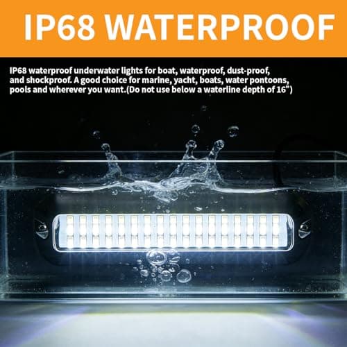 Marine LED Boat Lights, 5.12Inch 2000LM 42LED Waterproof Transom Light, Surface Mount Designed for Yachts, Sailboat, Pontoon, Transom, Boat Deck Light Stern Lights (White 2PCS, 10-30V, IP68) - Thumbnail 4