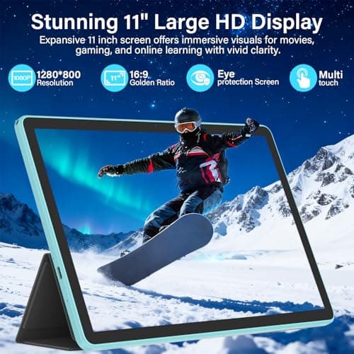 Android 15 Tablet with Keyboard, 11 Inch Tablets 20GB RAM 128GB Storage (2TB TF), Octa-Core Processor, WiFi 6, 8000mAh, GMS Certified 2-in-1 Laptop Style, Mouse, Case & Stylus Included, Blue Set - Thumbnail 3