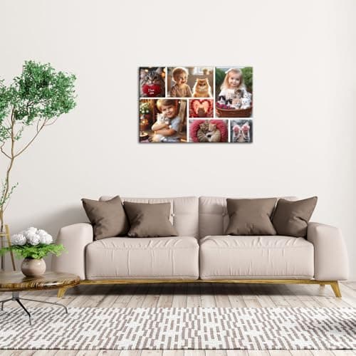 ZHIYYHAO 7 Photo Collage Custom Canvas Wall Art Framed Customize Picture Canvas Prints with Your Photos Wall Art Living Room Bedroom Study room Home Decor for Kids Family Lover Wedding (CF-10, 36.00L" X24.00W'' ) - Thumbnail 2