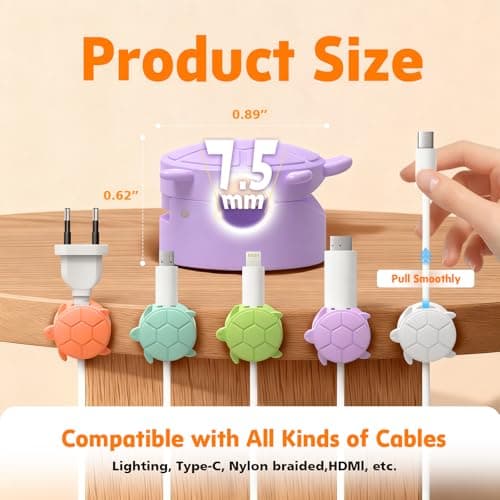 Lancord 8 Pack Rotatable Cable Clips, Cord Organizer Spring Clip Cord Holder for Nightstand Cable Holders for Cords Charging Cable Organizers Cable Management for Desk Office Car Wall (White) - Thumbnail 4