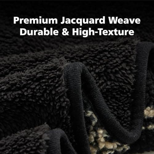 SHINEDOOR Jacquard Sherpa Wearable Blanket Lap Blanket Comfy Poncho Throw with Wooden Buttons Fleece Wearable Blankets for Women Soft Winter Shawl Gifts & Home Snowflake Grey Pattern - Thumbnail 5